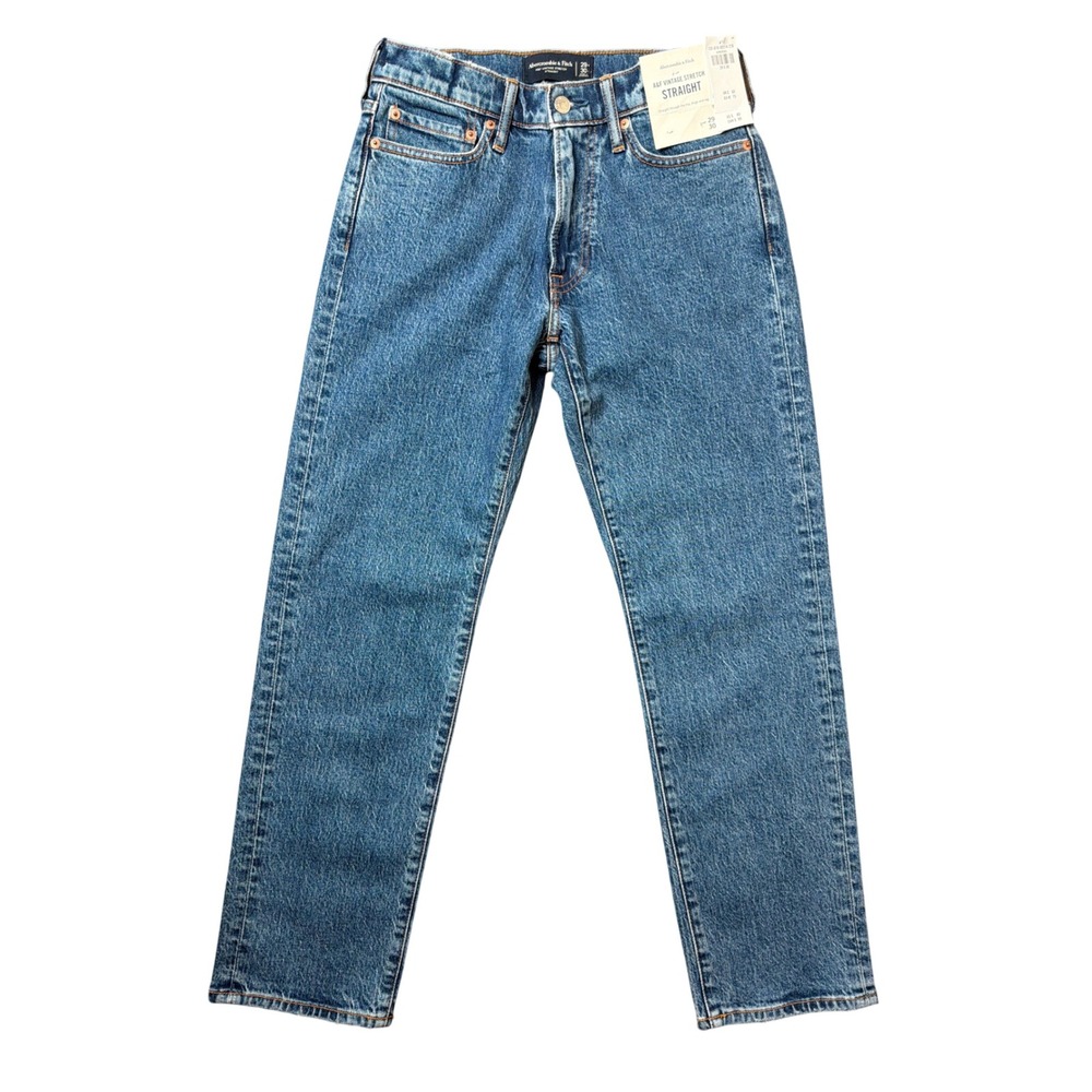 Abercrombie & Fitch Jeans Mens 29x30 Vintage Stretch Straight Blue NEW